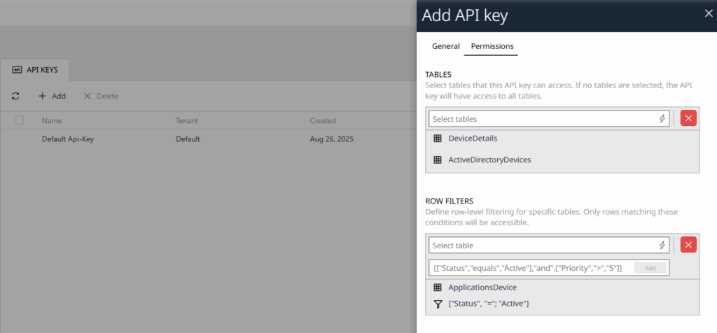 Data Hub adding API key