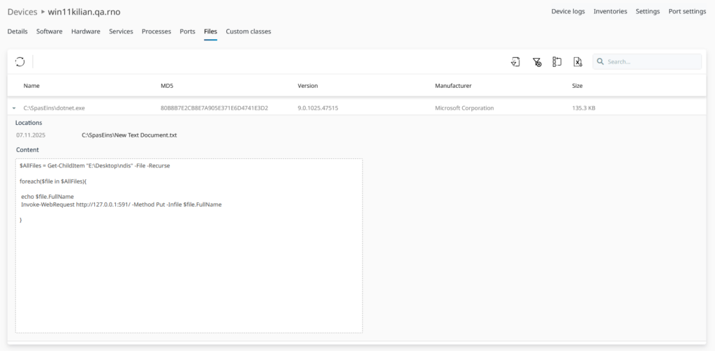 Enhanced file scan view